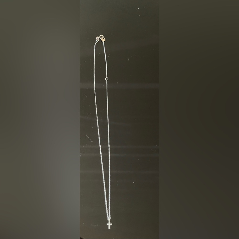 Elegant Silver Chain Necklace diamond pave and white gold - Picture 2 of 5